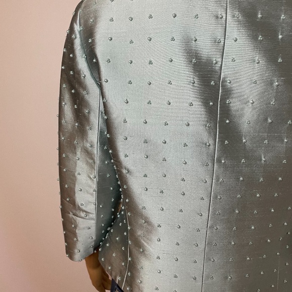 Baby blue 100% silk beaded sixties vintage jacket! - Picture 10 of 11